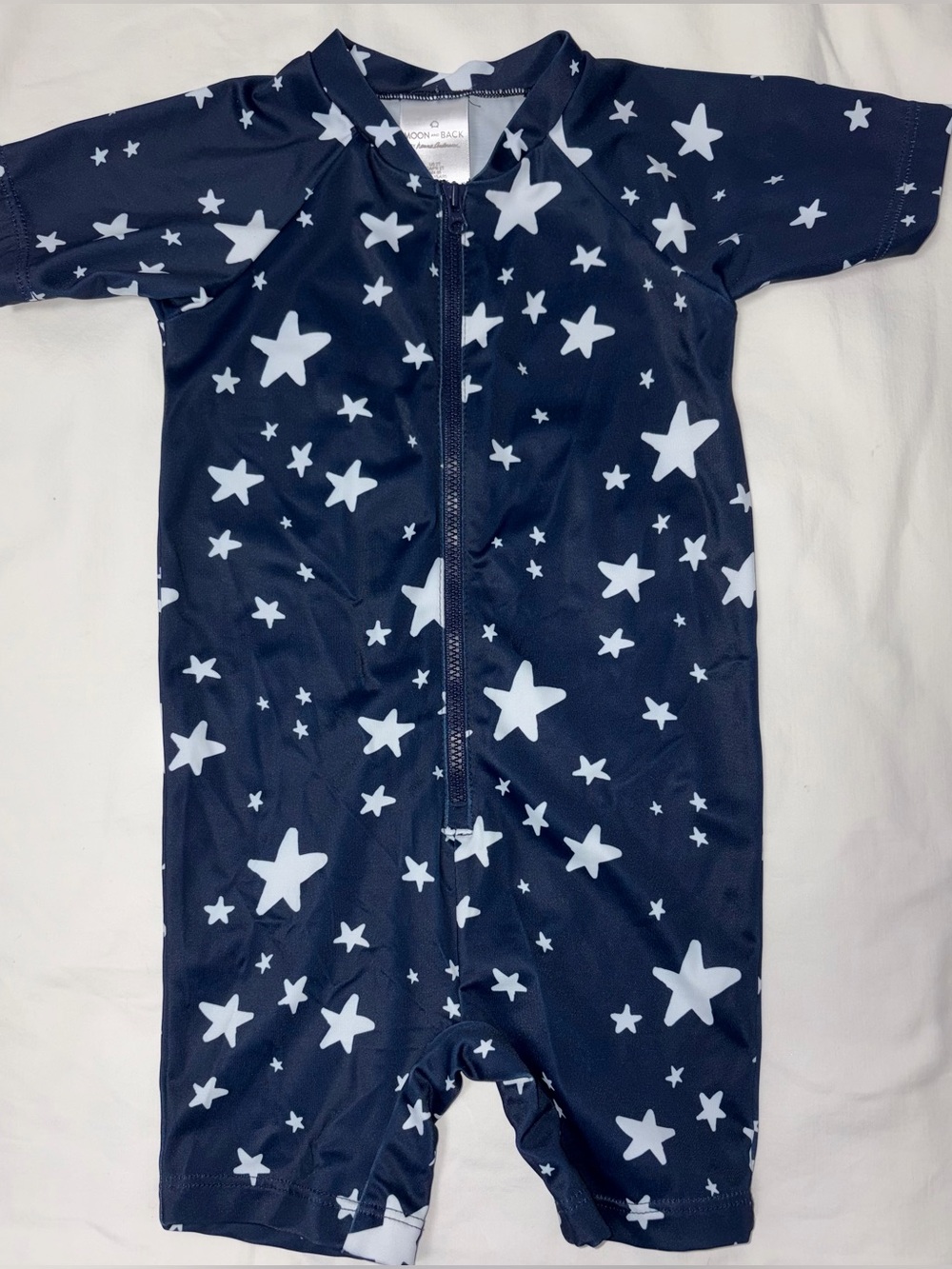 Hanna Andersson To the Moon and Back short sleeved rashguard swimsuit sz 2T EUC